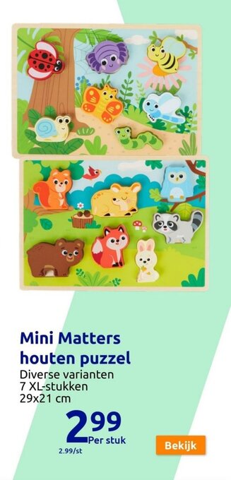 Action Mini Matters houten puzzel aanbieding