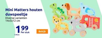Action Mini Matters houten duwspeeltje aanbieding