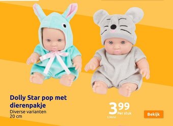 Action Dolly Star pop met dierenpakje aanbieding