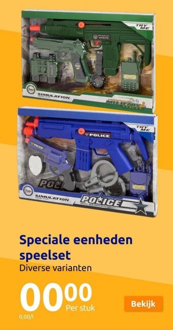 Action Speciale eenheden speelset aanbieding