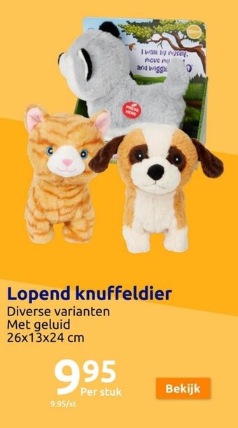 Action Lopend knuffeldier aanbieding