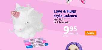 Action Love & Hugs style unicorn aanbieding