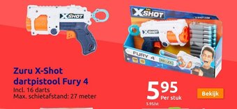 Action Zuru X-Shot dartpistool Fury 4 aanbieding
