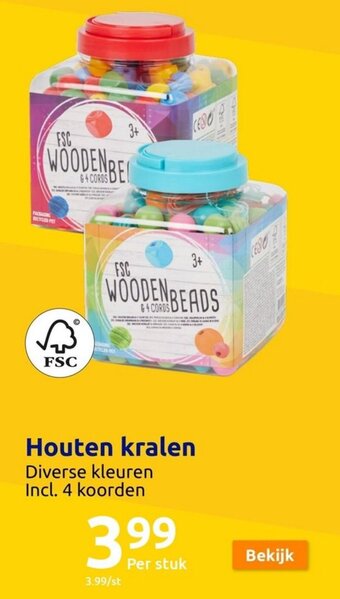 Action Houten kralen aanbieding