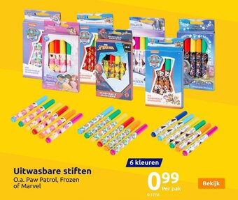 Action Uitwasbare stiften aanbieding