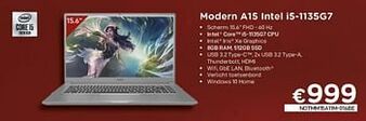 CompuDeals Msi modern a15 intel i5-1135g7 aanbieding