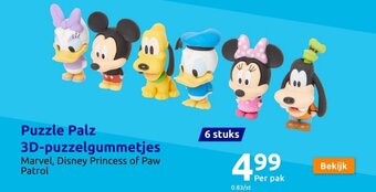 Action Puzzle Palz 3D-puzzelgummetjes aanbieding