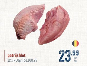 patrijsfilet 12 x 60gr