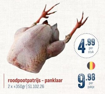 roodpootpatrijs - panklaar 2 x 350gr