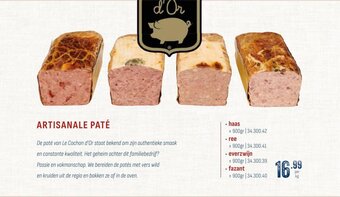 Horeca totaal ARTISANALE PATÉ aanbieding