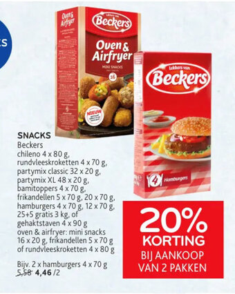 Alvo SNACKS Beckers aanbieding