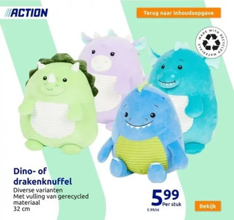 Action Dino knuffel aanbieding