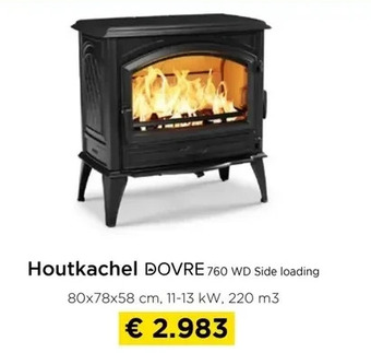 Molecule Houtkachel dovre 760 wd side loading aanbieding