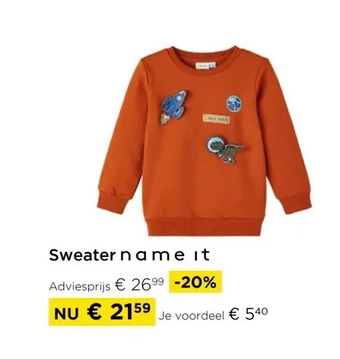 Molecule Sweater name it aanbieding