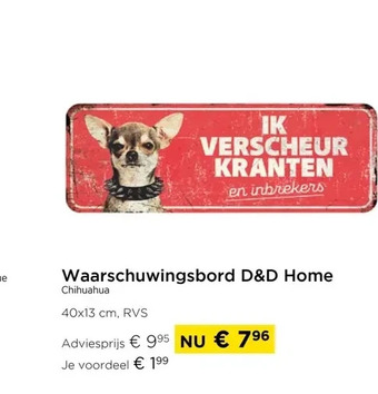 Waarschuwingsbord d&d home