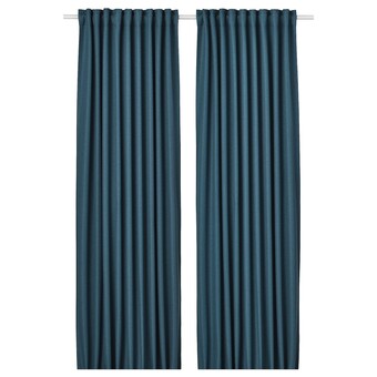 IKEA Annakajsa deels verduisterende gordijnen,1pr, blauw, 145x300 cm aanbieding