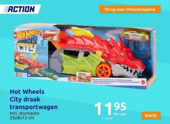 Hot wheels city draak stuntwagen