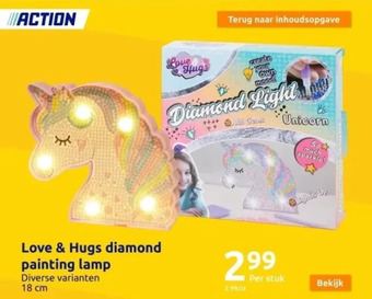 Action Diamond painting met licht aanbieding