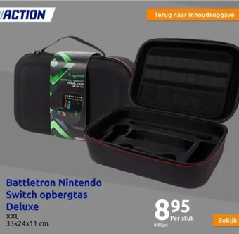 Action Battletron nintendo switch opbergtas deluxe aanbieding