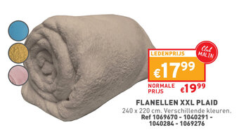 Trafic FLANELLEN XXL PLAID 240 x 220 cm aanbieding