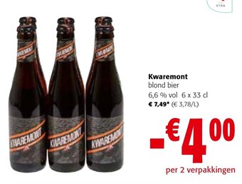 Colruyt Kwaremont blond bier aanbieding