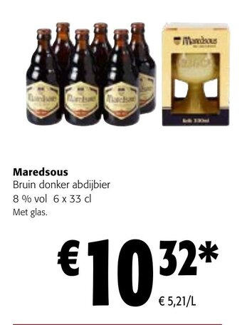 Colruyt Maredsous Bruin donker abdijbier 8 % vol 6 x 33 cl aanbieding