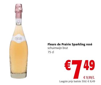 Colruyt Fleurs de Prairie Sparkling rosé schuimwijn brut 75 cl aanbieding