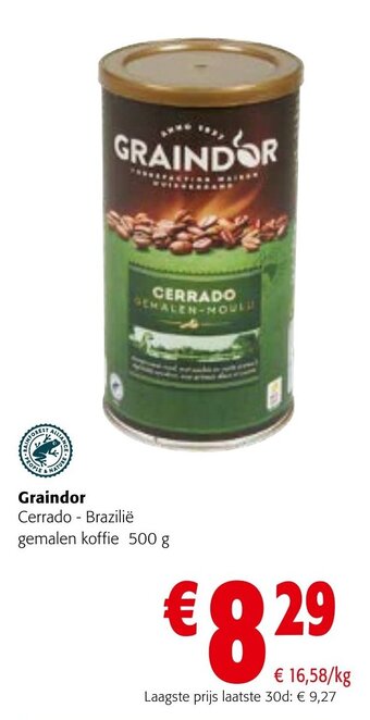 Colruyt Graindor Cerrado - Brazilië gemalen koffie 500 g aanbieding