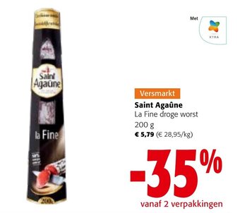 Colruyt Saint Agaûne La Fine droge worst 200 g aanbieding