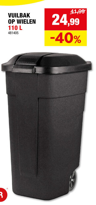 Hubo VUILBAK OP WIELEN 110 L aanbieding