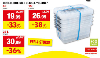 Hubo OPBERGBOX MET DEKSEL "Q-LINE" 6 L aanbieding