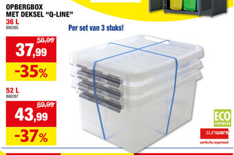 Hubo OPBERGBOX MET DEKSEL "Q-LINE" 36 L aanbieding