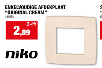 Hubo ENKELVOUDIGE AFDEKPLAAT "ORIGINAL CREAM" aanbieding