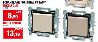 Hubo SCHAKELAAR "ORIGINAL CREAM" ENKELPOLIG aanbieding