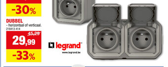 SPATWATERDICHT STOPCONTACT "PLEXO" DUBBEL
