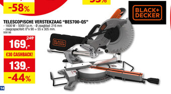 Hubo TELESCOPISCHE VERSTEKZAAG "BES700-QS" aanbieding