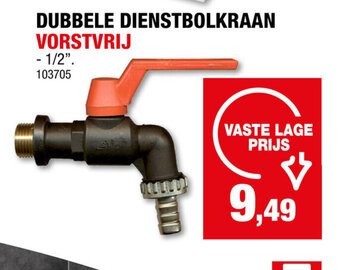 Hubo DUBBELE DIENSTBOLKRAAN VORSTVRIJ aanbieding