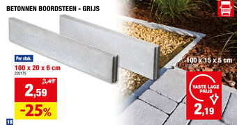 Hubo BETONNEN BOORDSTEEN - GRIJS aanbieding