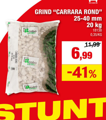 Hubo GRIND "CARRARA ROND" 25-40 mm 20 kg aanbieding