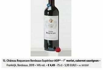 Lidl Château roquecave bordeaux supérieur aop aanbieding