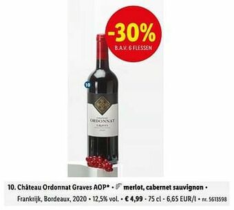 Lidl Château ordonnat graves aop aanbieding