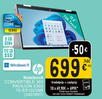 Cora Hp CONVERTIBLE 360 PAVILION X360 15-ER1023NB aanbieding