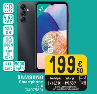 Cora SAMSUNG Smartphone A14 aanbieding
