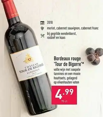 ALDI Bordeaux rouge tour de bigorre aanbieding