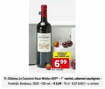 Lidl Château le cassanet haut-médoc aop aanbieding