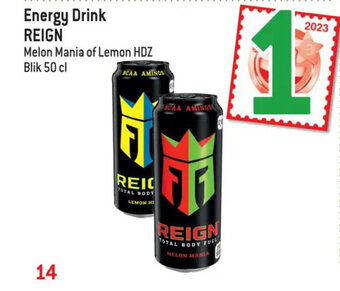 Smatch Energy Drink REIGN Melon Mania of Lemon HDZ Blik 50 cl aanbieding