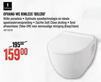 Ophang-wc rimless bolero