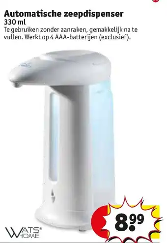 Kruidvat Automatische zeepdispenser 330ml aanbieding