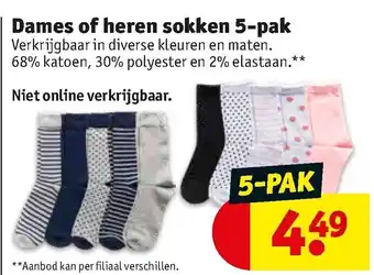 Kruidvat Dames of heren sokken 5-pak aanbieding