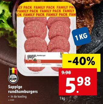 Lidl Sappige rundhamburgers 1kg aanbieding